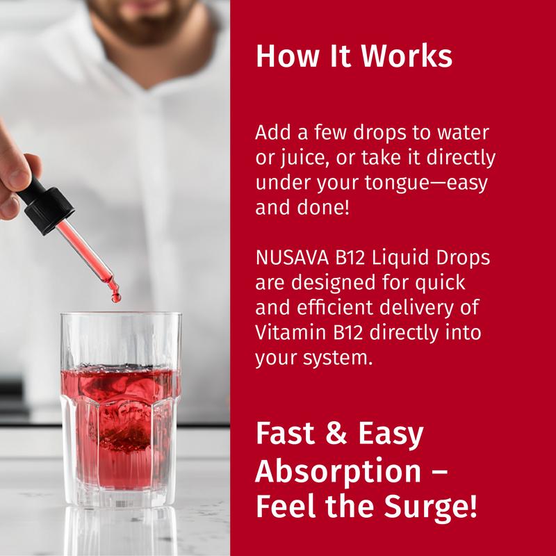 Vitamin B12 Raspberry Liquid Supplement Drops