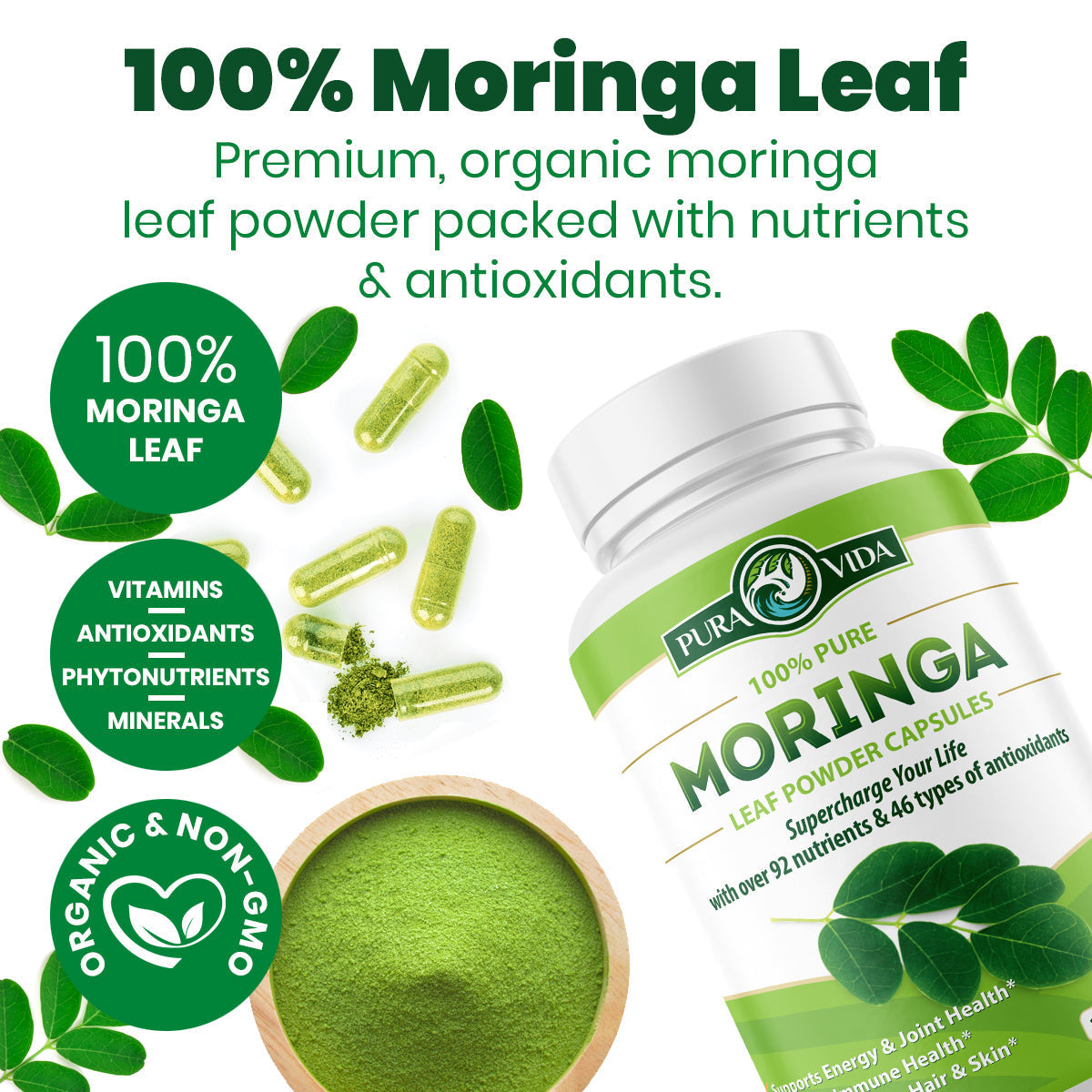 Moringa Leaf Powder Capsules