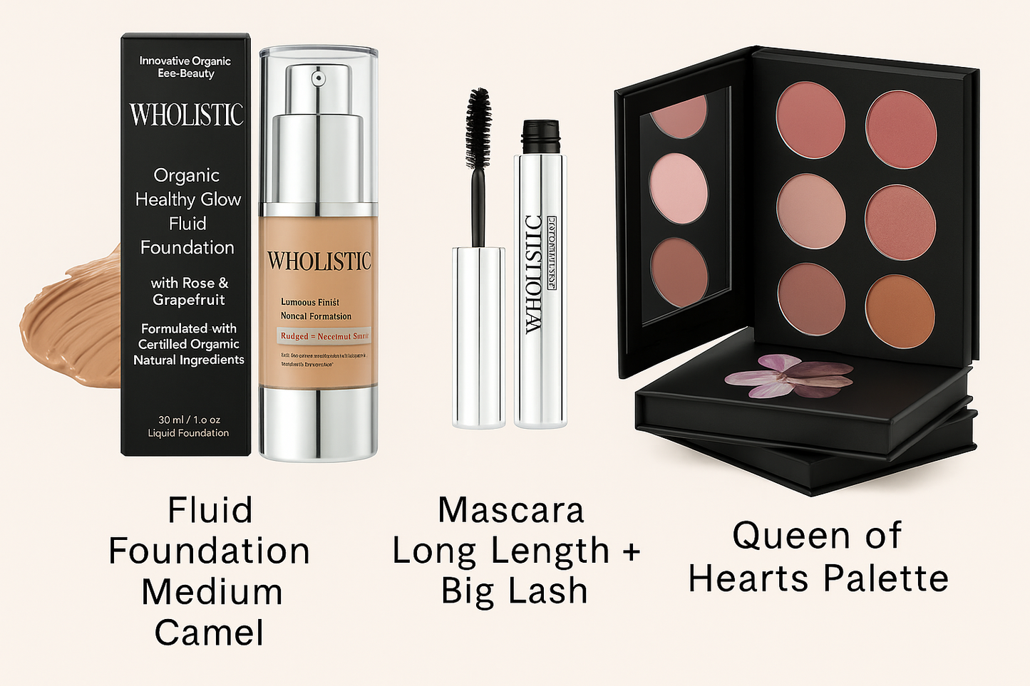 Ultimate Beauty Trio: Foundation, Eyeshadow & Mascara Set