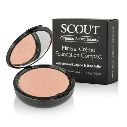 Luxurious Compact Foundation Enriched with Vitamin E, Nourishing Jojoba, and Moisturizing Shea Butter