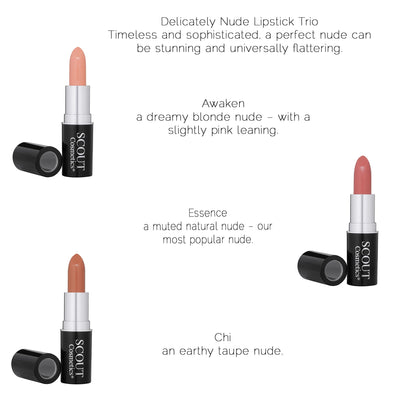 Luxurious Nude Lipstick Trio for a Perfect Pout