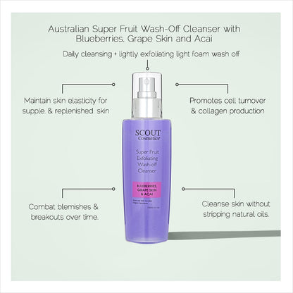 Super Fruit Wash-Off Cleanser with Blueberries, Grape Skin and Acai