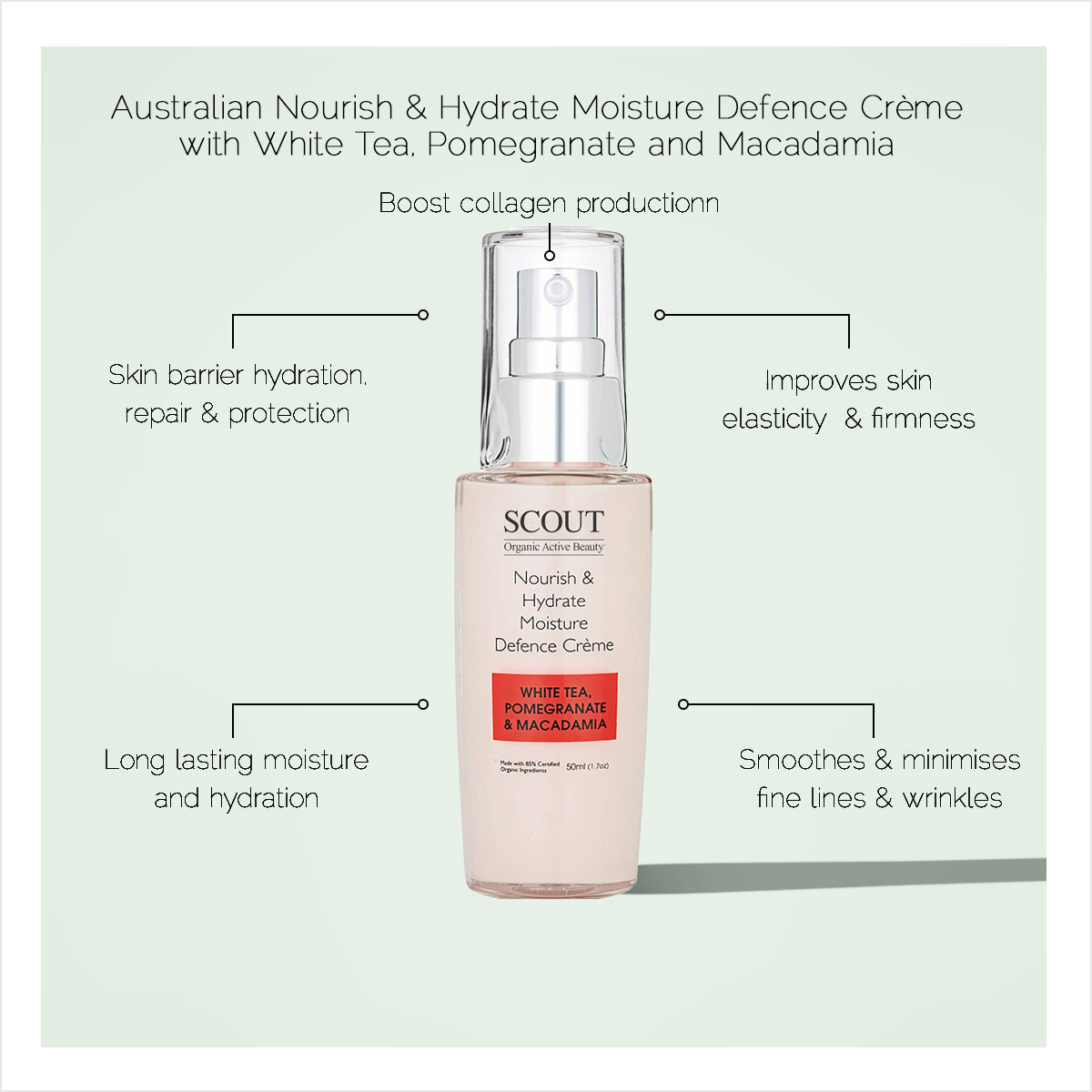 Nourish & Hydrate Moisture Defence Crème with White Tea, Pomegranate and Macadamia