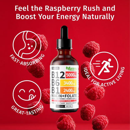 Vitamin B12 Raspberry Liquid Supplement Drops