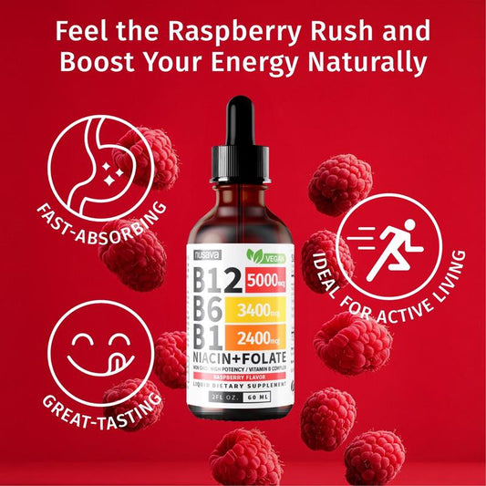Vitamin B12 Raspberry Liquid Supplement Drops